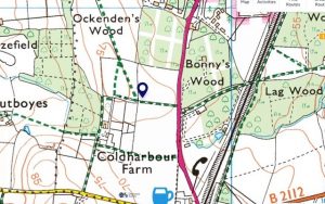 Location of the memorial stile south of Hassocks near Jack & Jill Inn